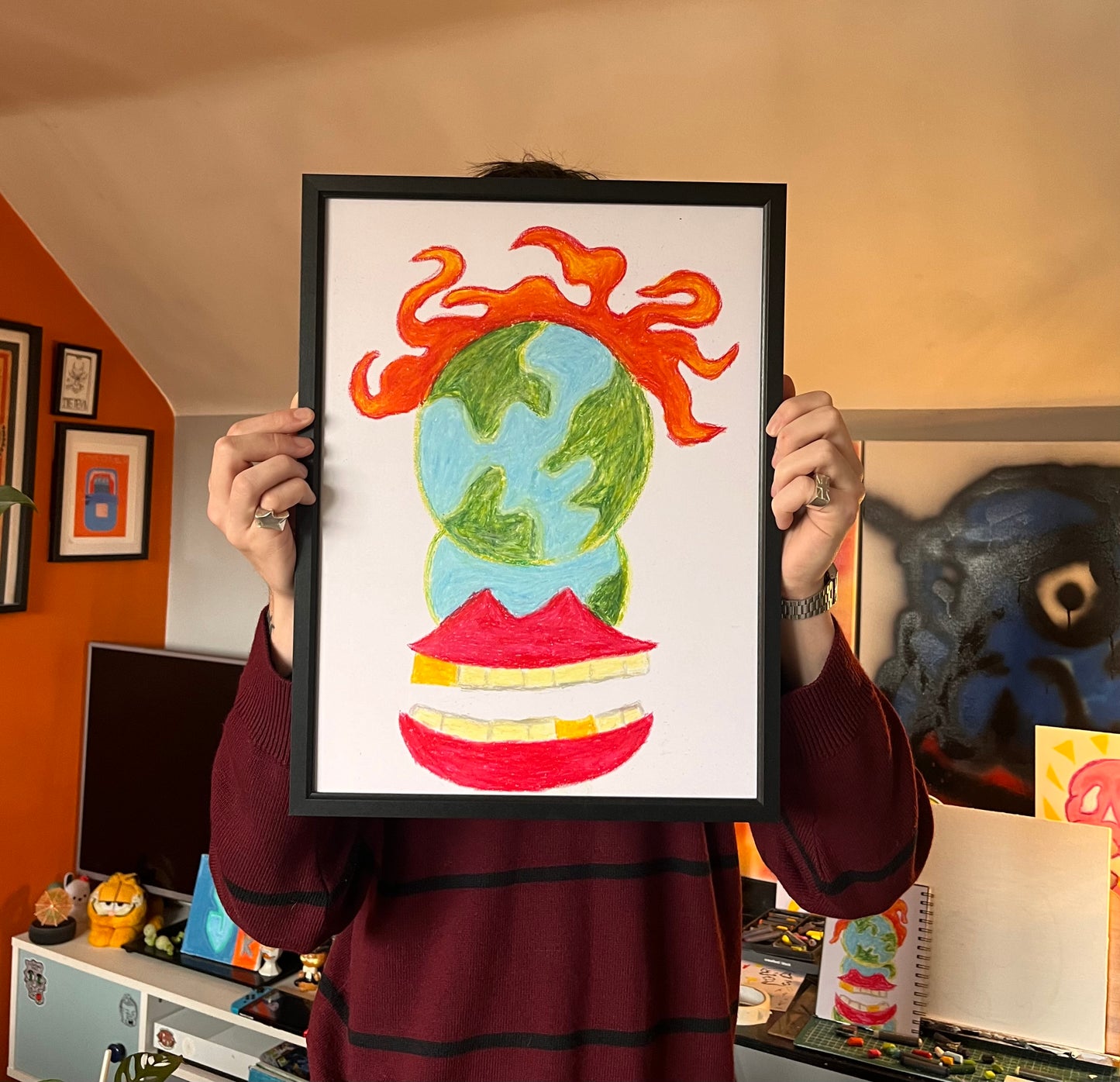 ORIGINAL HADE OIL PASTEL DOODLE